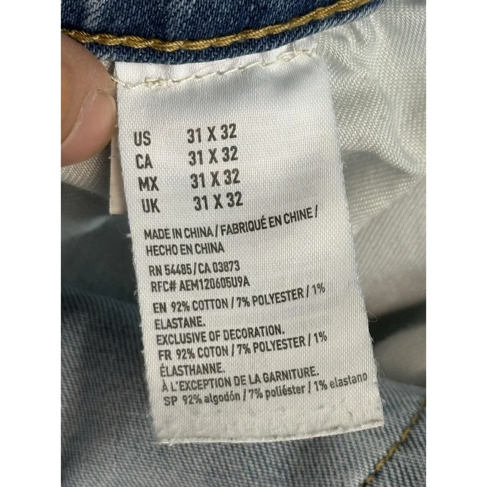 American Eagle Original Boot Jeans Mens 31x32 Light Blue Bootcut Active Flex